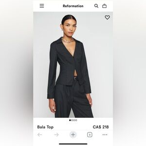 Reformation Pin- Stripe Shirt NWOT